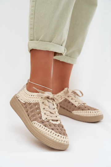 con escritos Piel zapatos Femenino D&A GR61-5951 beige