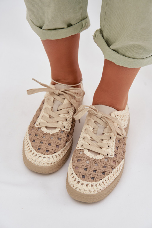 con escritos Piel zapatos Femenino D&A GR61-5951 beige