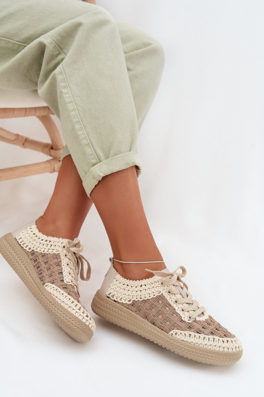 con escritos Piel zapatos Femenino D&A GR61-5951 beige