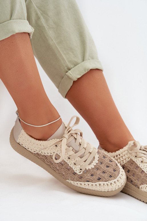 con escritos Piel zapatos Femenino D&A GR61-5951 beige