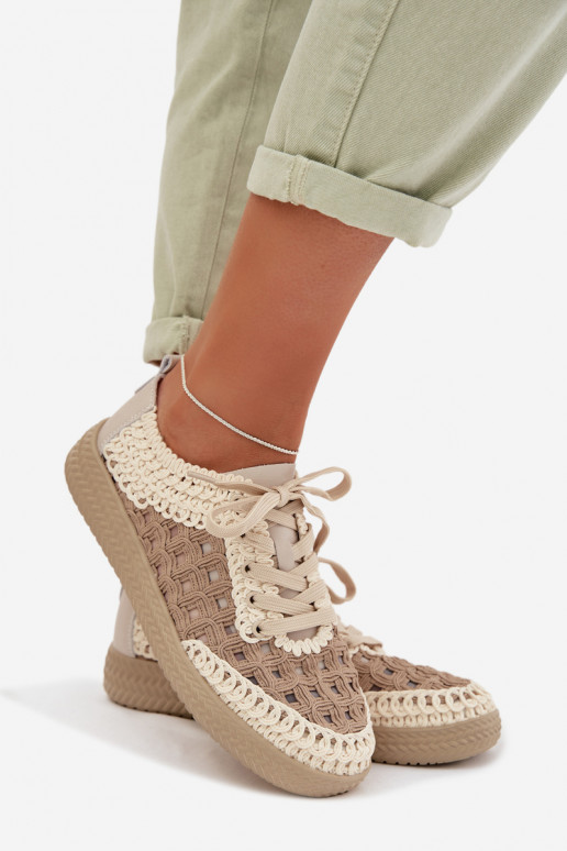 con escritos Piel zapatos Femenino D&A GR61-5951 beige