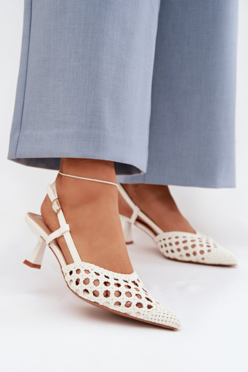 Sandalias blancas estampadas para mujer con tacones Selinae 2