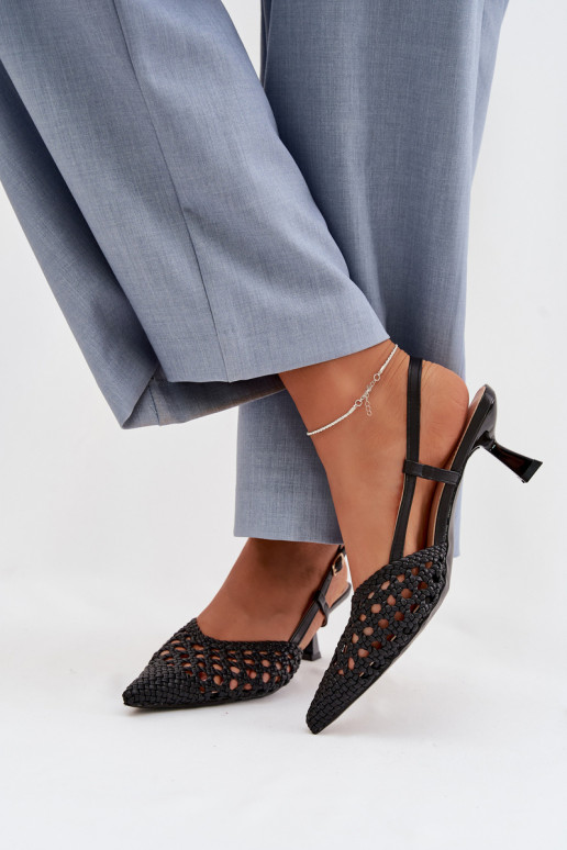 sandalias estampadas Femenino con tacones de color negro Selinae