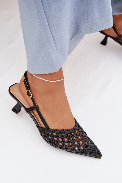 sandalias estampadas Femenino con tacones de color negro Selinae