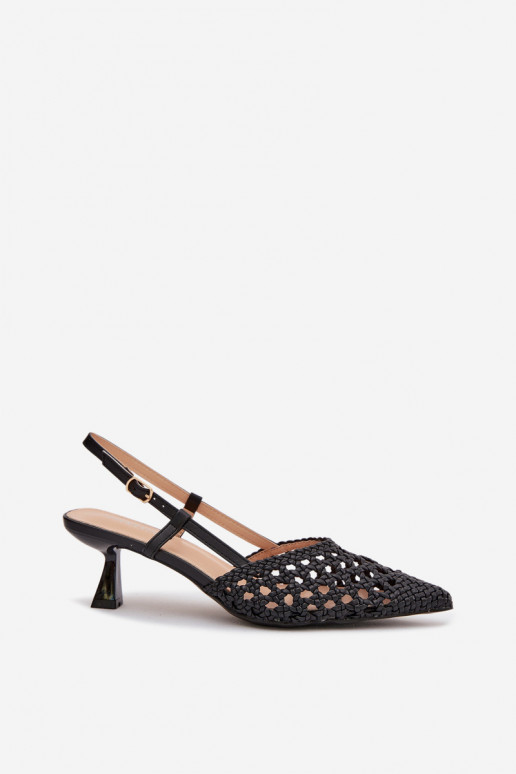 sandalias estampadas Femenino con tacones de color negro Selinae