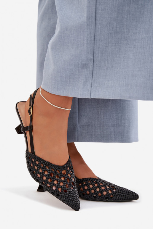 sandalias estampadas Femenino con tacones de color negro Selinae