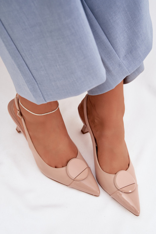 Sandalias de mujer con tacones finos Con decoraciones Detalem beige Tiene queriae