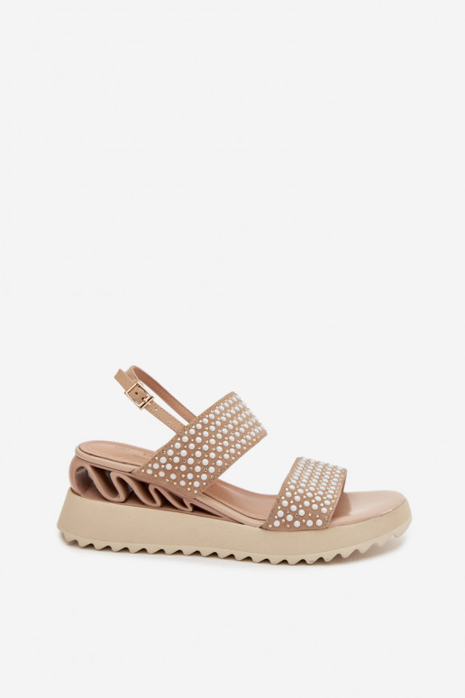 Piel Sandalias de ante Con decoración D&A CR61-3067 beige