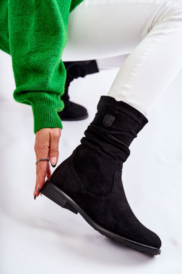 volantes de mujer Zapatos de gamuza de color negro Joanne