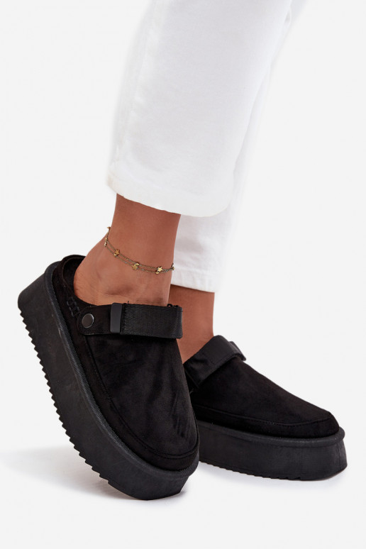 Botas de nieve Femenino con una plataformacon cierre adhesivoem de color negro Jorielle