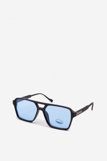 Gafas de sol Femenino Ze color platam Detalem azul oscuro