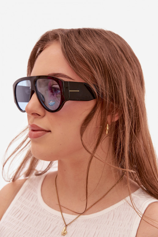 Femenino Gafas de sol Negro y-color azul