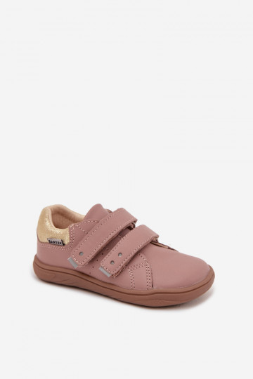 Botas infantiles de cuero Barefoot Bartek 8600355 color rosa