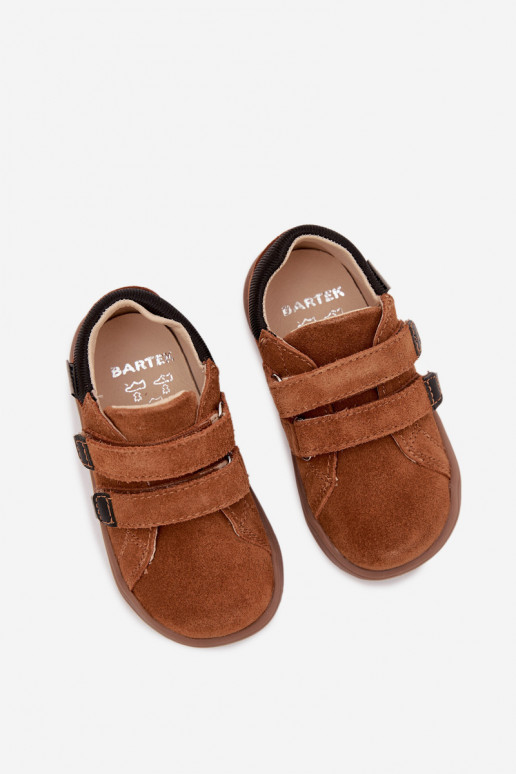 Piel zapatos Barefoot Infantil Bartek 8600363 color marrón