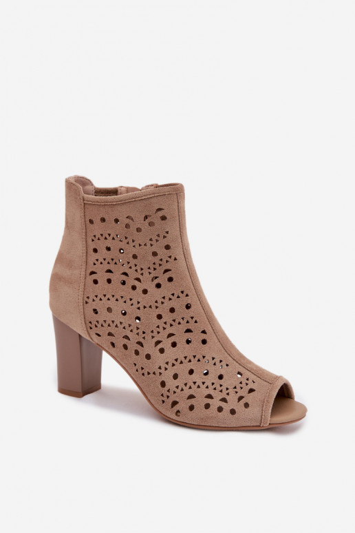 con elementos calados Botas de mujer Separar beige Ilavette