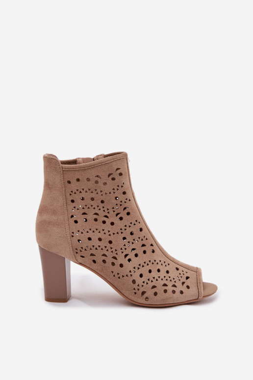 con elementos calados Botas de mujer Separar beige Ilavette