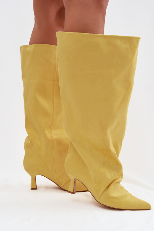 botasSzeroką CholeAką I Tiene querszczeniem con tacones color amarillo Harela