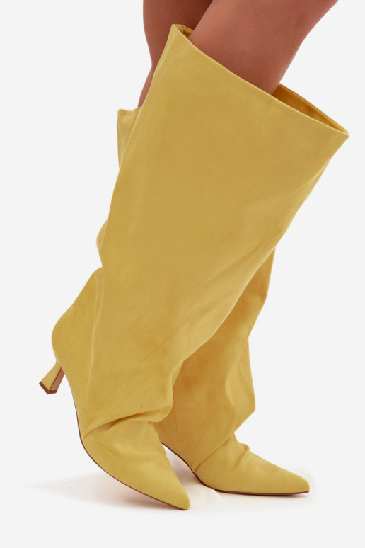botasSzeroką CholeAką I Tiene querszczeniem con tacones color amarillo Harela