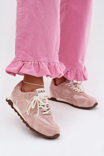 Piel de gamuza Zapatillas modelo zapatos. Femenino MK61-0705 color rosa