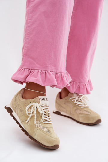 Deportivas de ante para mujer MK61-0705 color verde claro 2