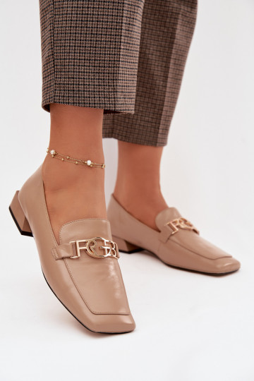 Piel mocasines de mujer Con decoraciones Detalem D&A CR61-3125 beige 2