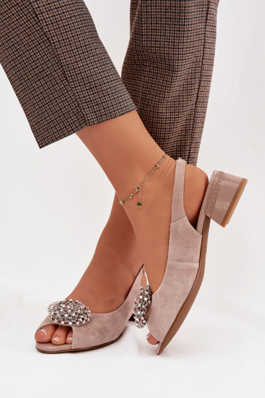 Sandalias de mujer Femenino reloj con adornos D&A CR61-3030 beige