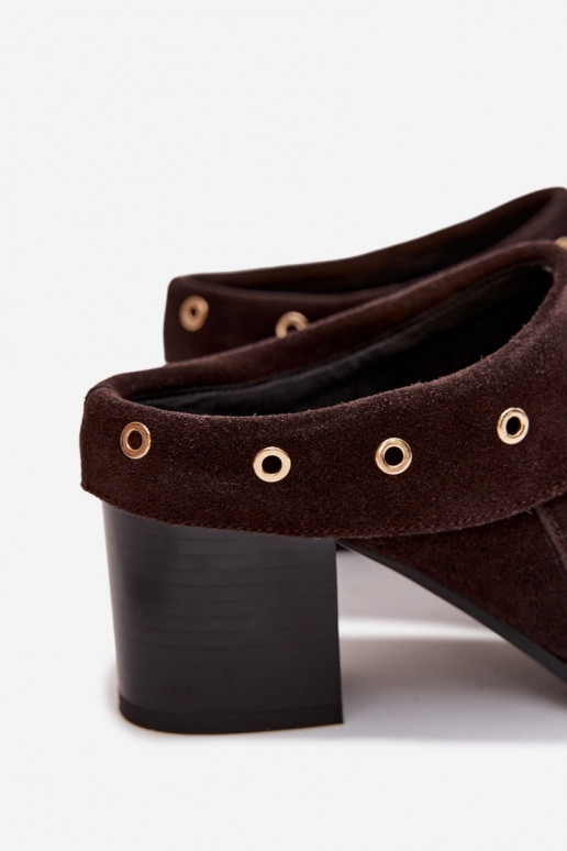 zapatillas de gamuza estilo vaquero Femenino con tacones D&A CR61-3059 CzekoladoAe