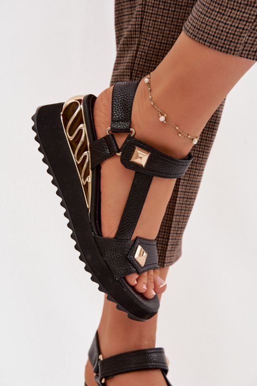 Sandalias de mujer Femenino con una plataforma D&A CR61-3070 de color negro