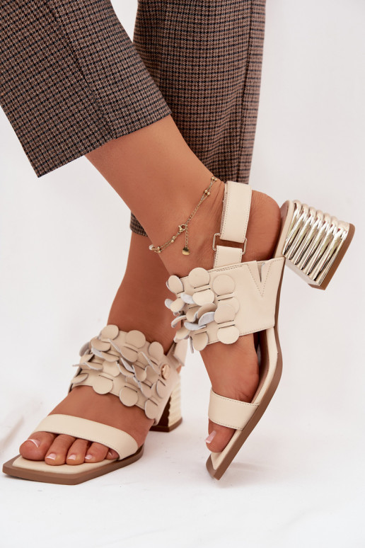 Piel Sandalias de tacón D&A CR61-3062 beige