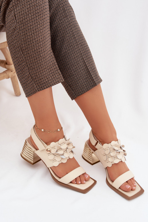 Piel Sandalias de tacón D&A CR61-3062 beige