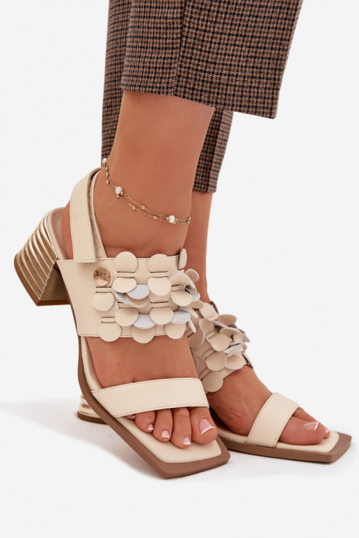 Piel Sandalias de tacón D&A CR61-3062 beige