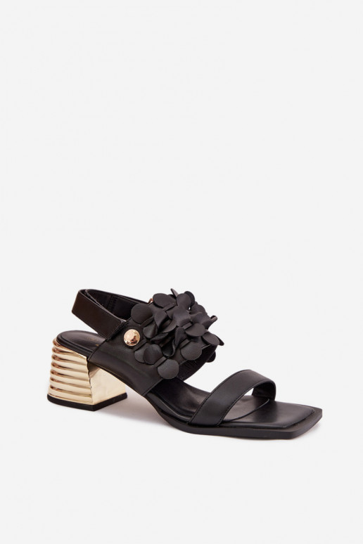 Piel Sandalias de tacón D&A CR61-3062 de color negro