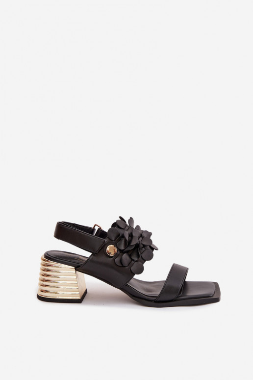 Piel Sandalias de tacón D&A CR61-3062 de color negro