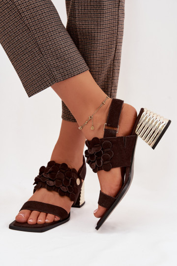 Elegantes tacones de ante D&A CR61-3145 color chocolate 2