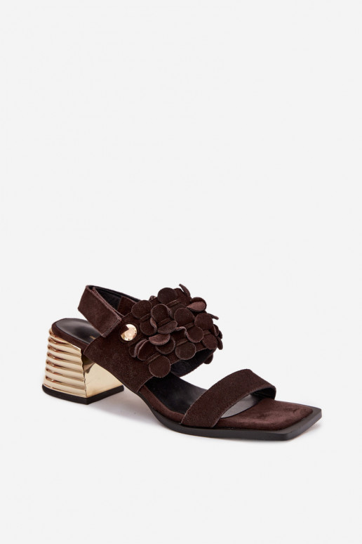 Tacones elegantes de ante D&A CR61-3145 CzekoladoAe