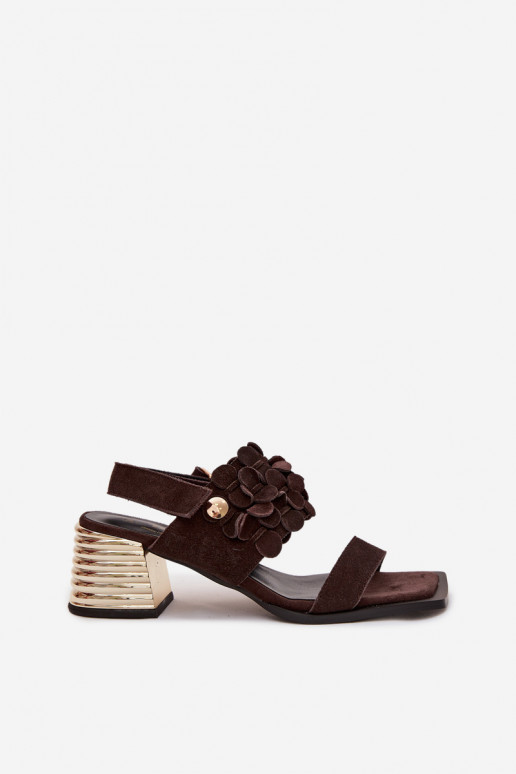 Tacones elegantes de ante D&A CR61-3145 CzekoladoAe