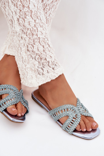 Zapatillas apartamento de mujeres color azul Fariella