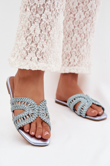 Zapatillas apartamento de mujeres color azul Fariella 2