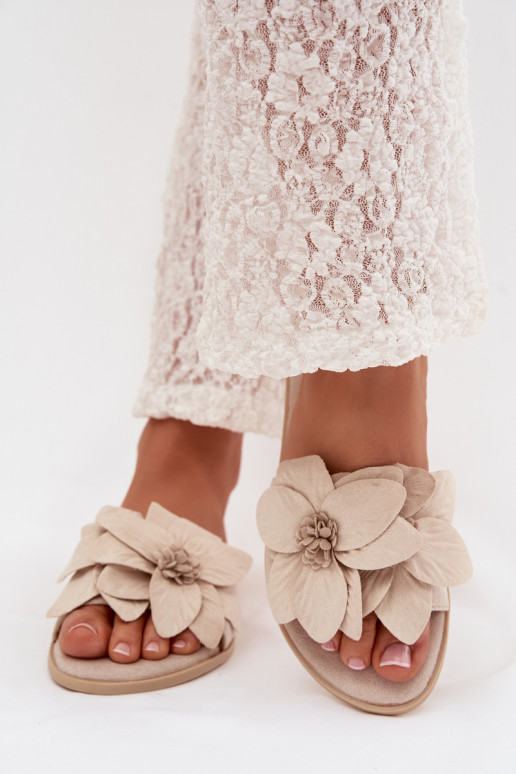 isósceles zapatillas de mujer Con decoracionesi con motivos floralesami color marfil Elzoria