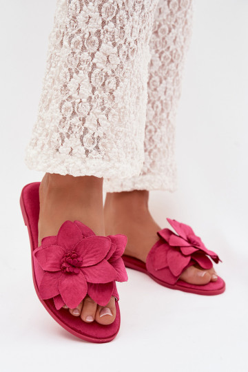 Zapatillas de mujer color rosa planas con motivos florales Elzoria 2