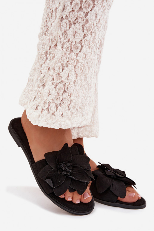 isósceles zapatillas de mujer Con decoracionesi con motivos floralesami de color negro Elzoria