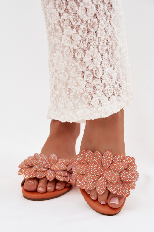 Zapatillas apartamento de mujeres Con decoración color naranja Grelora