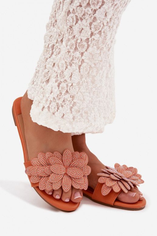 Zapatillas apartamento de mujeres Con decoración color naranja Grelora