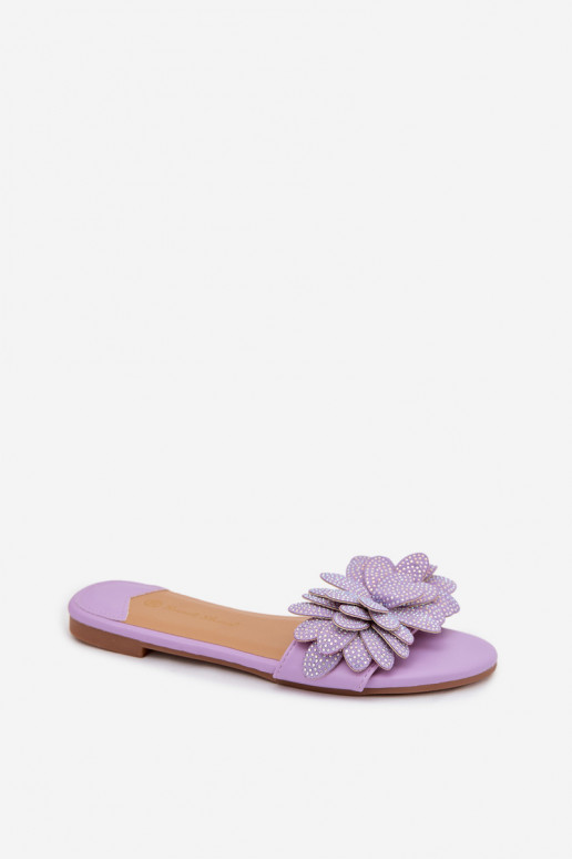 Zapatillas apartamento de mujeres Con decoración color violeta Grelora