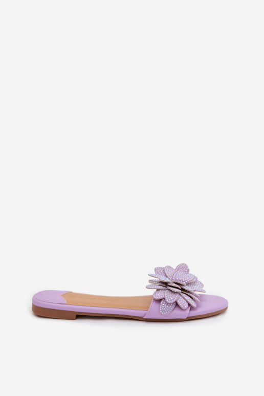 Zapatillas apartamento de mujeres Con decoración color violeta Grelora