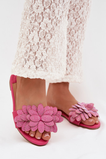 Zapatillas apartamento de mujeres Con decoración color rosa Grelora