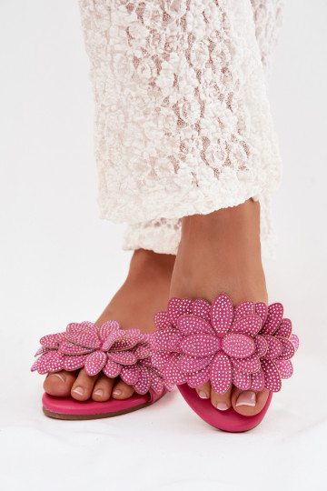 Zapatillas de mujer color rosa con decoración Grelora 2