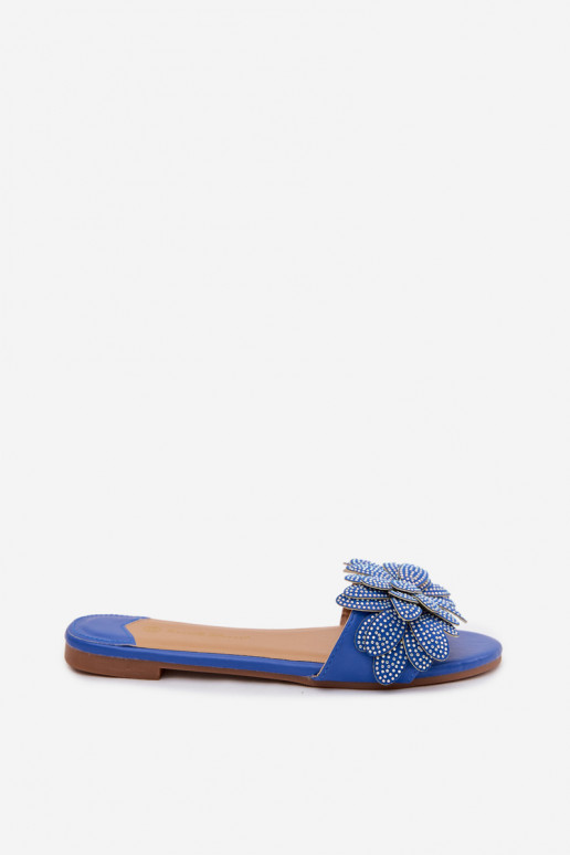 Zapatillas apartamento de mujeres Con decoración azul oscuro Grelora