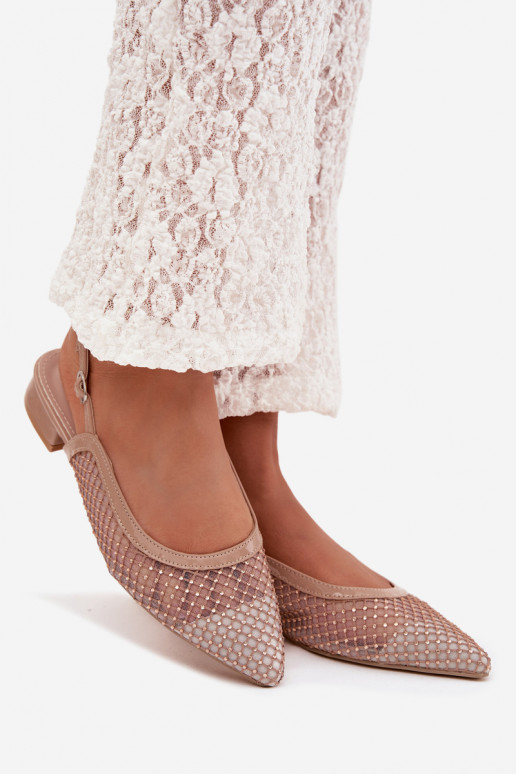 red bailarinas con el talón abierto beige Pyvona