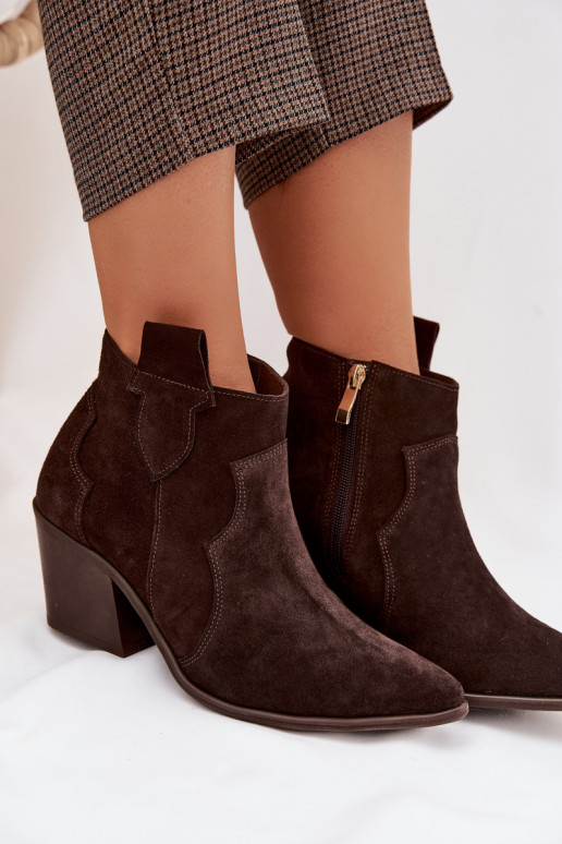 botas estilo vaqueroActivadoturalnego de gamuzau Zazoo 3153 CzekoladoAe